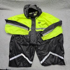 Nelson-Rigg SR-6000 Mens XL Neon‎ Yellow 2-Piece Reflective Stormrider Rain Suit